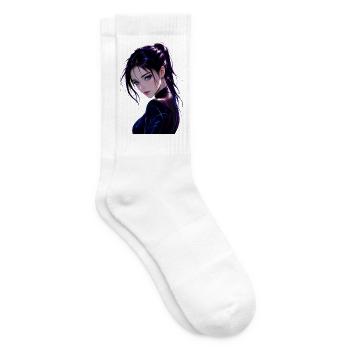Anime Cyberpunk Gym Girl - Tennissocken - Weiß - Rechts