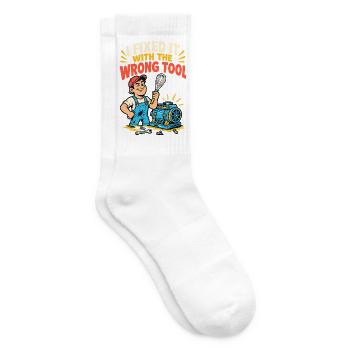 I Fixed It With the Wrong Tool – Mechaniker - Tennissocken - Weiß - Rechts
