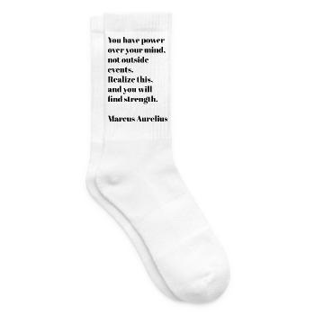 Marcus Aurelius motivierendes stoisches Zitat - Tennissocken - Weiß - Rechts