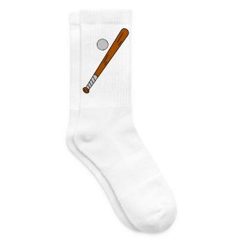 Baseball Bat und Ball Grafik - Tennissocken - Weiß - Rechts