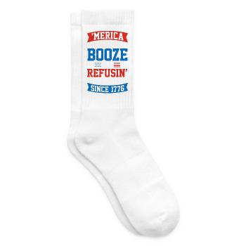 Amerika trinkt Alkohol - Tennissocken - Weiß - Rechts