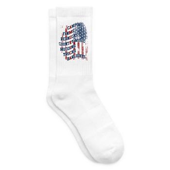 AMERIKA-Flagge mit Typografie - Tennissocken - Weiß - Rechts
