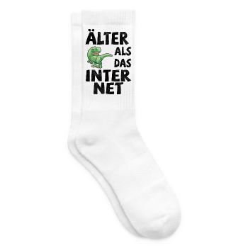 Älter als das Internet - Dino - Tennissocken - Weiß - Rechts