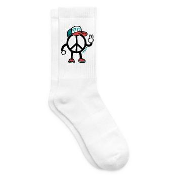 Ambivalente Peace-Zeichen-Zeichenfigur - Tennissocken - Weiß - Rechts