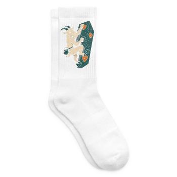 Bouldern Ziege Kletterhalle Chalkbag Boulderer - Tennissocken - Weiß - Rechts