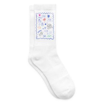 Bunte urbane Kritzeleien auf schwarzem Hintergrund - Tennissocken - Weiß - Rechts