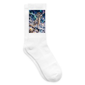 Kosmischer Steinbock im Sternmeer - Tennissocken - Weiß - Rechts