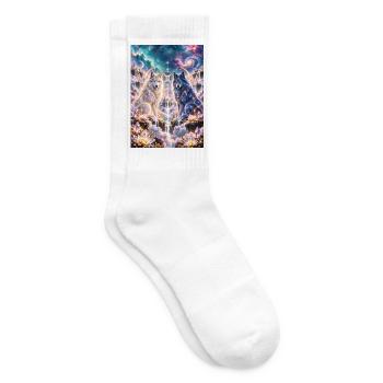 Kosmische Zwillingswölfe - Tennissocken - Weiß - Rechts