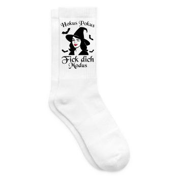 Hokus Pokus Fick Dich Modus freche Hexe Spruch - Tennissocken - Weiß - Rechts