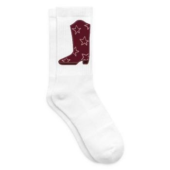 Sternen-Western-Stiefel - Tennissocken - Weiß - Rechts