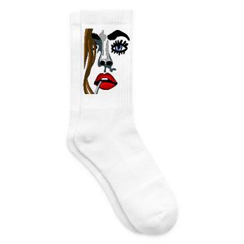 Farbgesicht Noir-Stil - Tennissocken - Weiß - Rechts