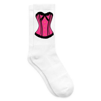 Rosa Korsett Pink Kontrast - Tennissocken - Weiß - Rechts