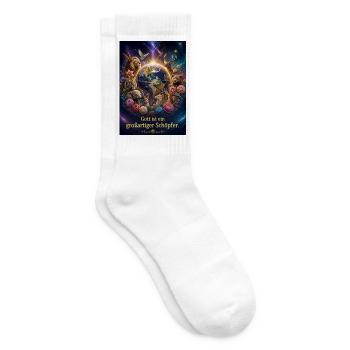 Gott ist ein großartiger Schöpfer - Tennissocken - Weiß - Rechts