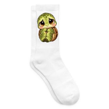 Süße traurige Schildkröte Cartoon Freundschaft - Tennissocken - Weiß - Rechts