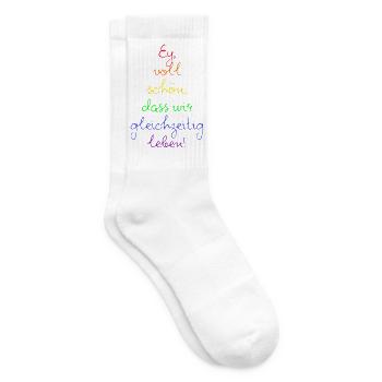 EY VOLL SCHÖN DASS WIR GLEICHZEITIG LEBEN, LIEBE - Tennissocken - Weiß - Rechts