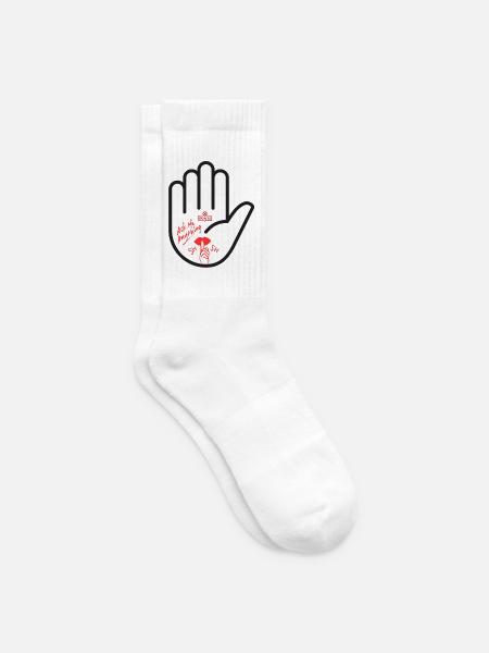 Frag mich nichts. Hand, pssst. - Tennissocken - Weiß