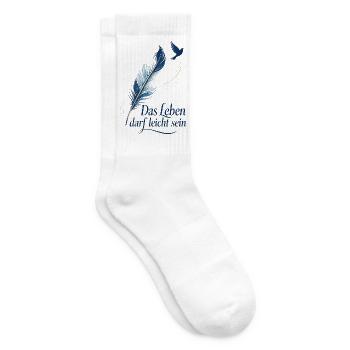 Das Leben darf leicht sein - Tennissocken - Weiß - Rechts