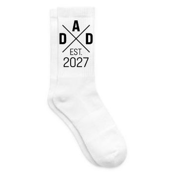 Dad 27 Papa Vater Vatertag Baby - Tennissocken - Weiß - Rechts