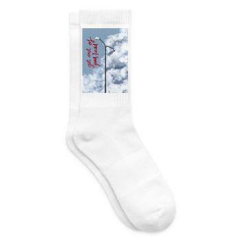 Wolken und Straßenlaterne am Himmel - Tennissocken - Weiß - Rechts