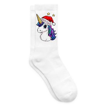 Einhorn Weihnachten - Tennissocken - Weiß - Rechts