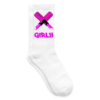 GIRLY Neon Cutout Typography - Tennissocken - Weiß - Rechts