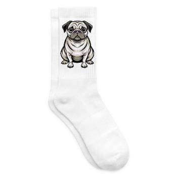 Mopshund-Sitten - Tennissocken - Weiß - Rechts