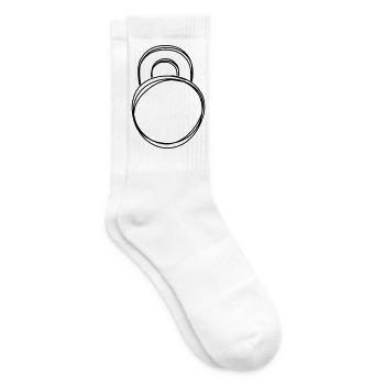 Kettlebell handgezeichnet - Tennissocken - Weiß - Rechts