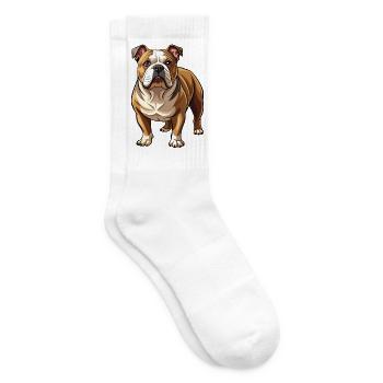 Bulldog-Hund-Stand - Tennissocken - Weiß - Rechts