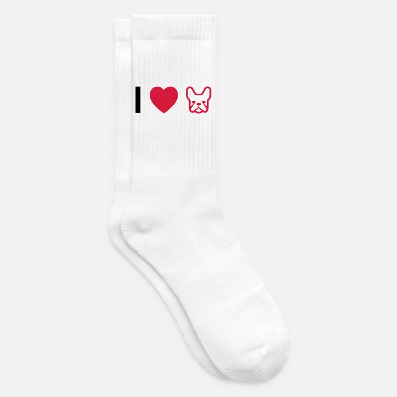 bouledogue français - Chaussettes de tennis - blanc