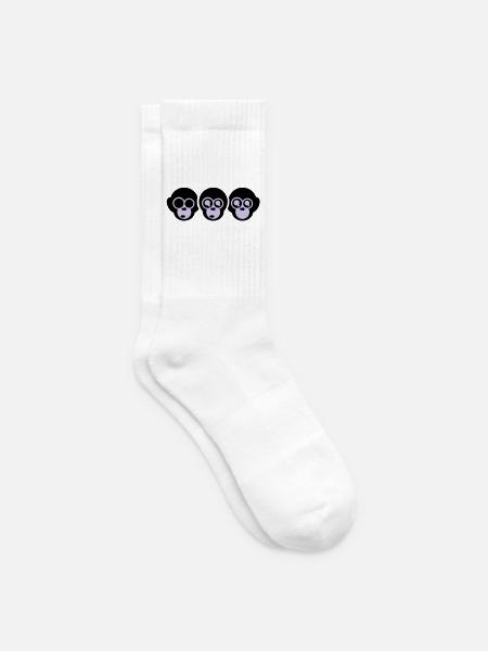 trois singes - Chaussettes de tennis - blanc