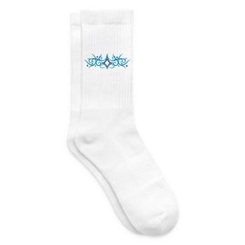 Tribal Tattoo ornament with stars. - Tennis socks - white - Right