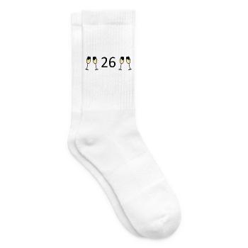 26.Geburtstag 26 Jahre Jubiläum 26 Jahre Zahl 26 - Tennissocken - Weiß - Rechts
