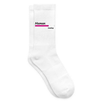 Mama lädt... Bitte warten - Werdende Mutter - Tennissocken - Weiß - Rechts