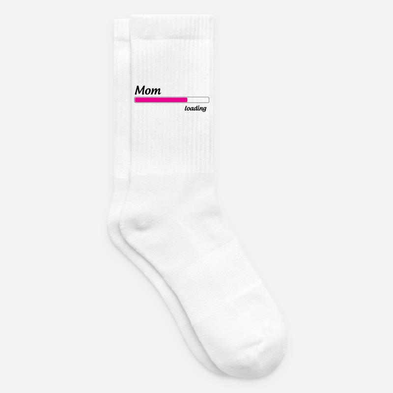 Mama lädt... Bitte warten - Werdende Mutter - Tennissocken - Weiß