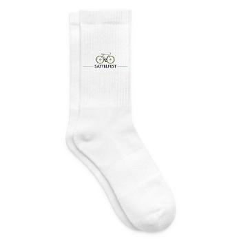 Sattelfest – Lustiges Rennrad für Roadbike-Fahrer - Tennissocken - Weiß - Rechts