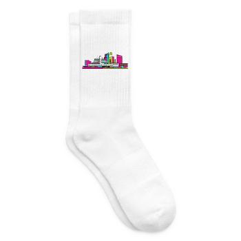 Cumbernauld City Skyline Moderne Linienzeichnung - Tennissocken - Weiß - Rechts