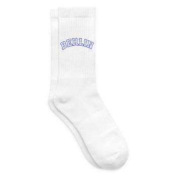Berlin Umriss in Elektrisch Blau - Tennissocken - Weiß - Rechts