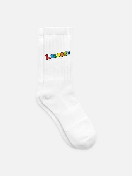 1. Klasse - Bunte Buchstaben Schulanfang Design - Tennissocken - Weiß