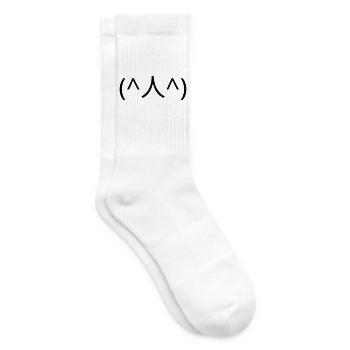 Émotique (^人^) de supplication merci Kaomoji - Chaussettes de tennis - blanc - Droite