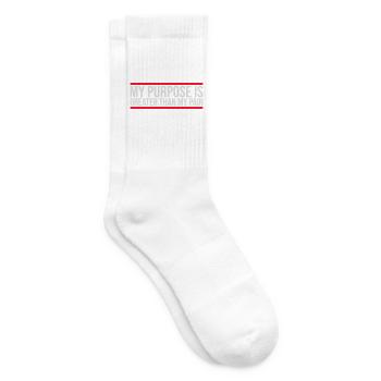 My Purpose Is Greater Than My Pain Meaning Quote Logo - Tennis socks - white - Right