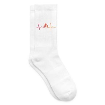 Père avec deux fils battement de coeur papa fils - Chaussettes de tennis - blanc - Droite