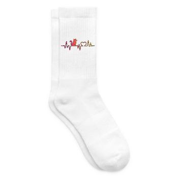 Herzschlag-Katze im Farbverlauf - Tennissocken - Weiß - Rechts
