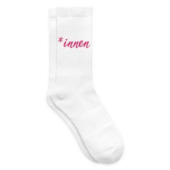 *innen Frauen Feminismus gender Sprache pink - Tennissocken - Weiß - Rechts
