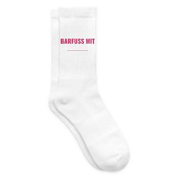 Barfuß mit Glitzer – JGA Pediküre Gruppen‑Shirt - Tennissocken - Weiß - Rechts