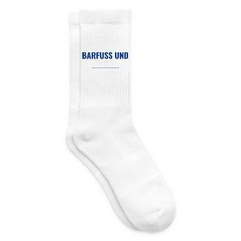 Barfuß und stolz – Finisher Shirt 10 km Lauf - Tennissocken - Weiß - Rechts