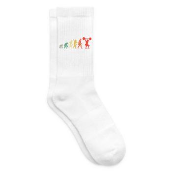 Retro Fitness Gewichtheben Evolution Kraftsportler - Tennissocken - Weiß - Rechts