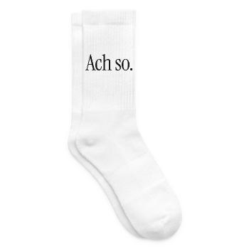 Ach so. | Reduzierter Typografie-Spruch - Tennissocken - Weiß - Rechts