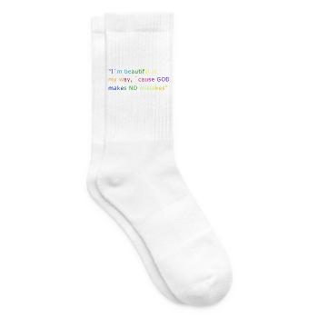 I`m beautiful `cause GOD makes NO mistakes - Tennissocken - Weiß - Rechts