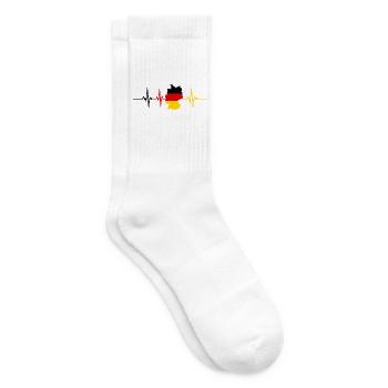 Deutschland Herzschlag Karte Flagge - Tennissocken - Weiß - Rechts