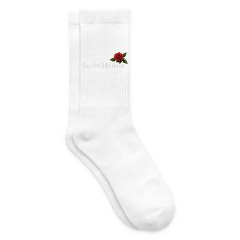 Du bist mein Zuhause, Rose - Tennissocken - Weiß - Rechts